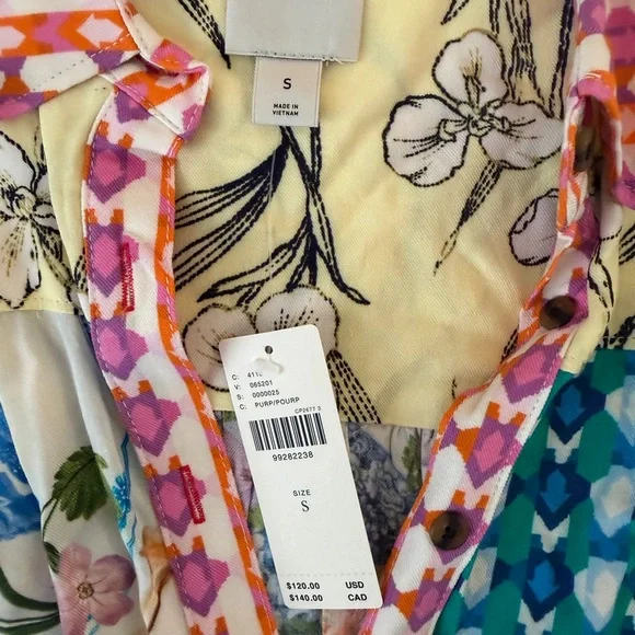 Anthropologie Multicolor Patterned Button Down Shirt - Picture 2 of 4
